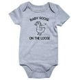 thumbnail image 1 of InfantGirls Bodysuits Short Sleeve Romper Outfit Infant Boys Girls Letter Prints Romper Newborn Bodysuits Clothes Onesie Bodysuits Grey 6-9 Months, 1 of 2