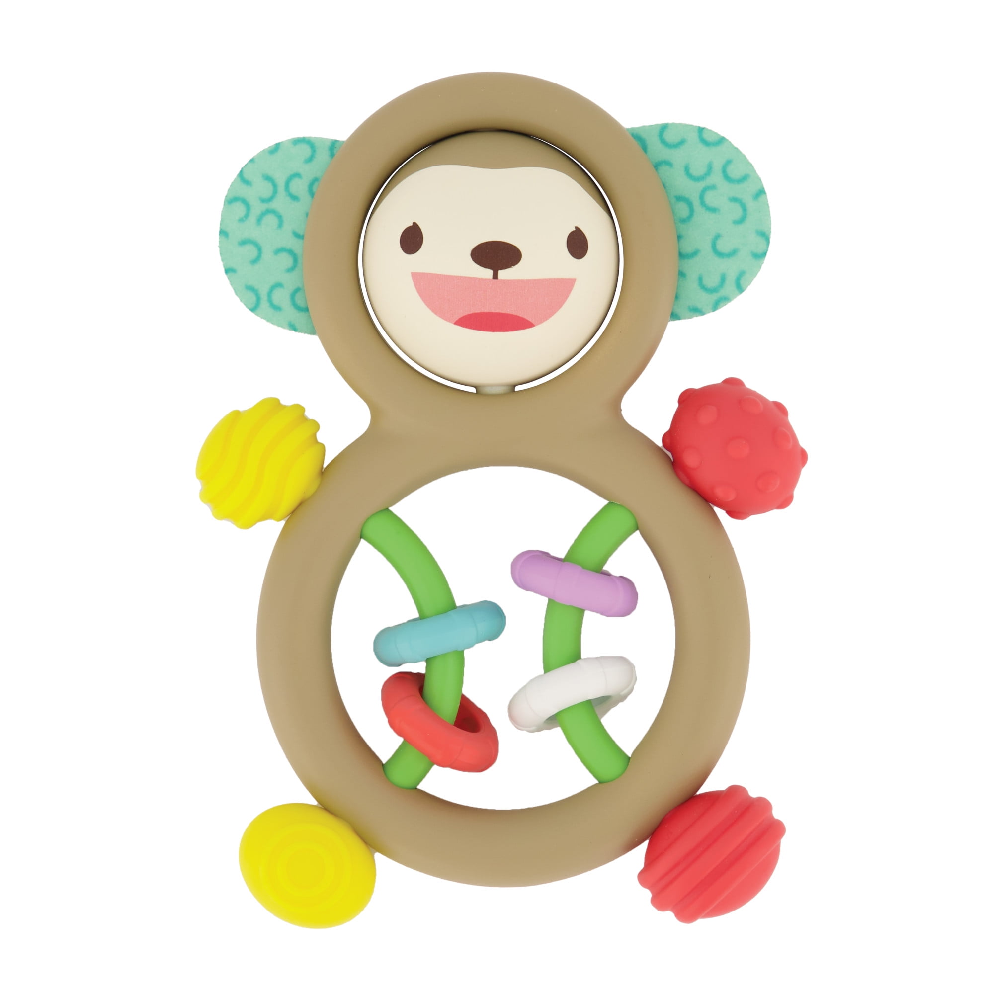 Infantino Busy Lil' Sensory Monkey Rattle, 3-12 Months, Multicolor