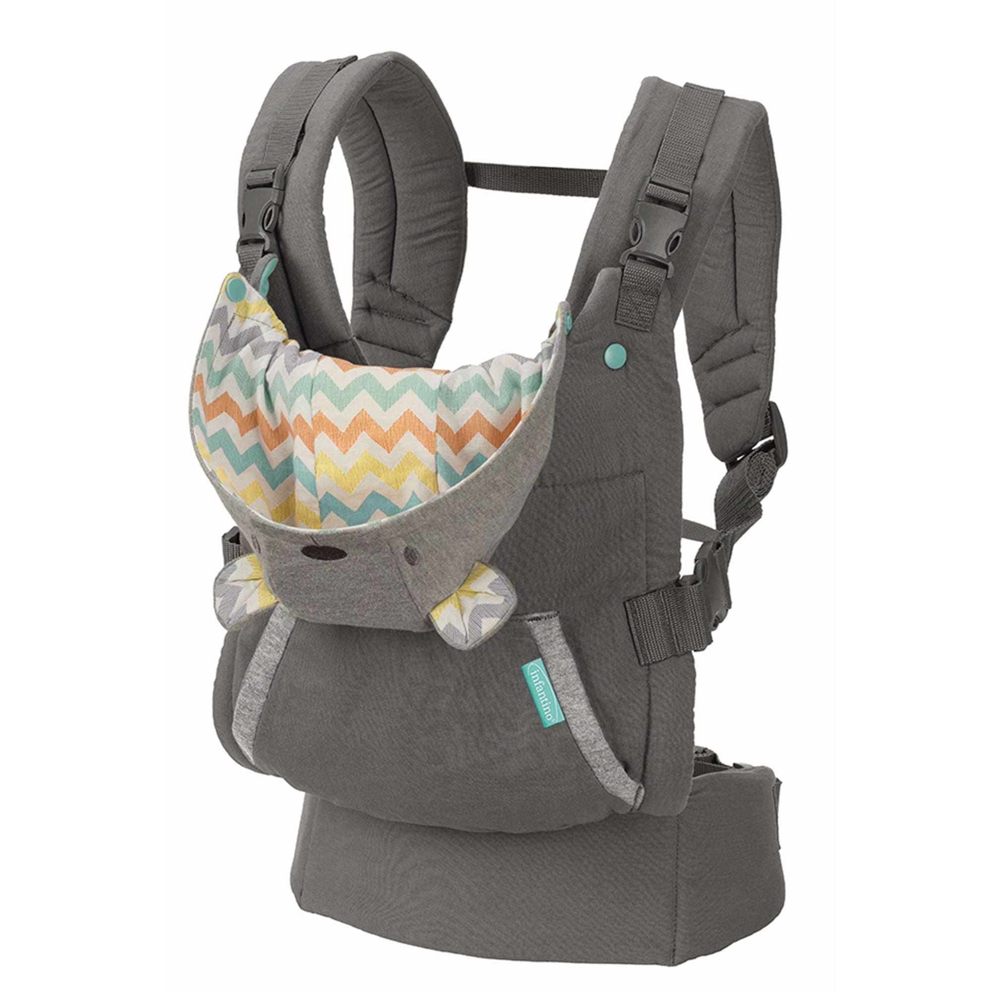 Infantino Cuddle up Ergonomic Hoodie Baby Carrier, 2-Position, 12-40lbs,  Gray Bear