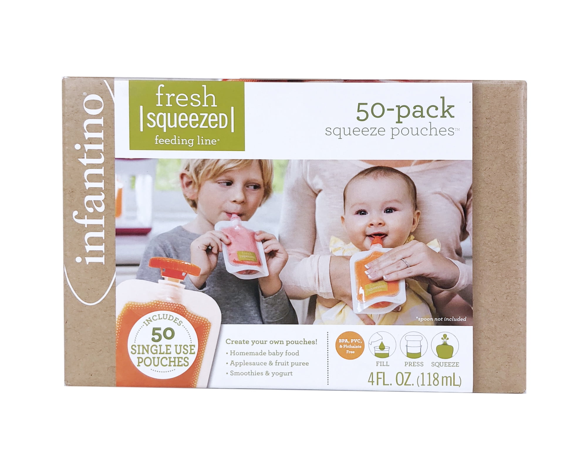 EasyPouch Independence - The No Squeeze, No Mess, Self Feeding Utensil for Baby Food Pouches.