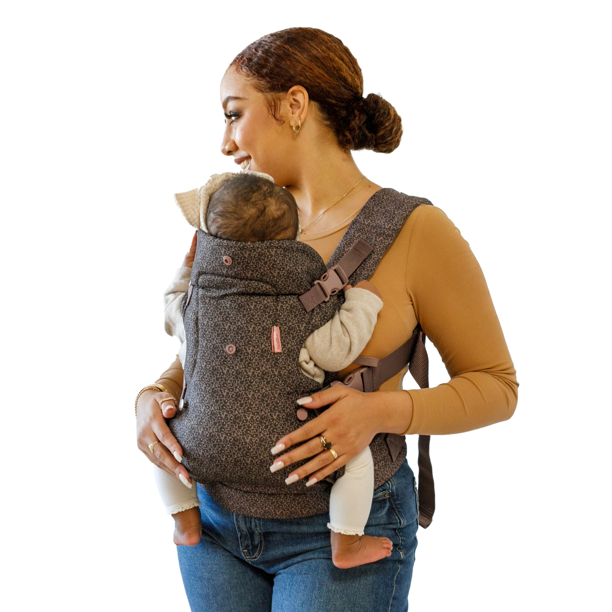 Infantino Flip 4-in-1 Convertible Baby Carrier, 4-Position, Unisex, 8-32lbs, Leopard - image 1 of 13