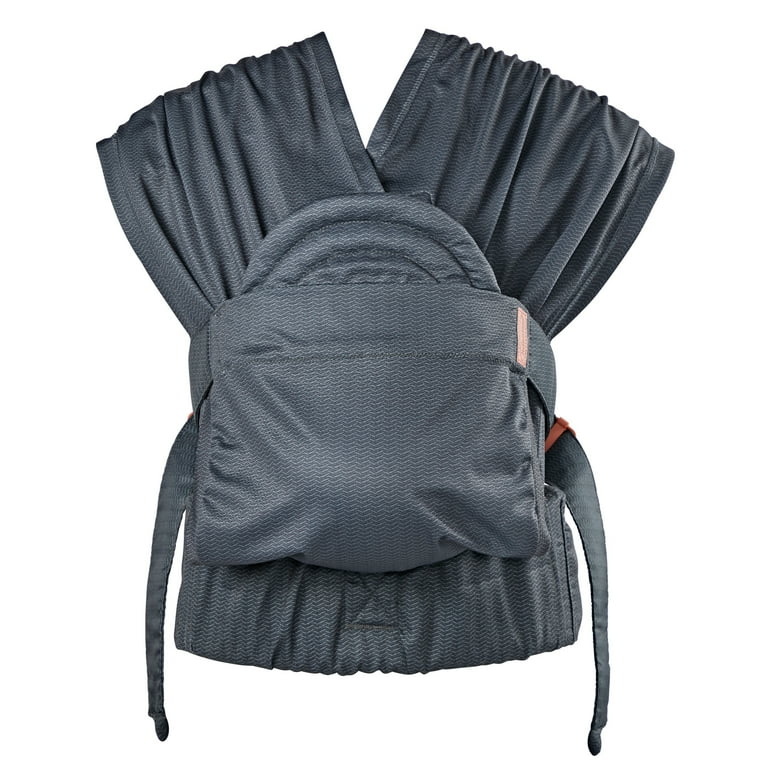 Infantino Hug Cuddle Adjustable Hybrid Wrap Black Soft and Simple Pressure Relief Ergonomic Wrap Carrier with Quilted Privacy Cover and Built in