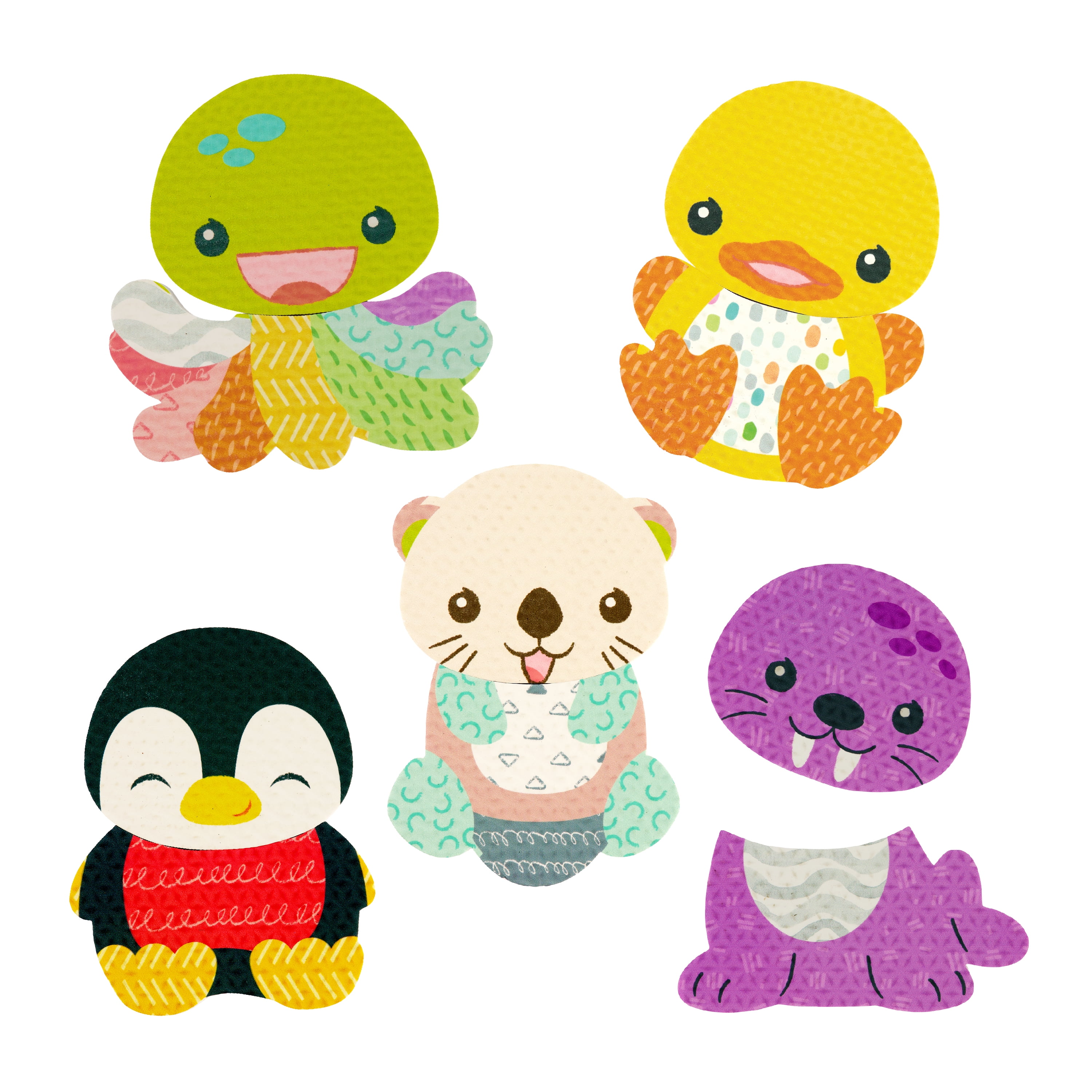 Infantino Mix & Match Bath Sticker Pals, AnimalThemed, 5Piece Set