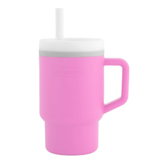 Infantino My 1st Tumbler – Adorable 9 oz. Training Cup with Toddler-Friendly Straw and Handle, Cotton Candy