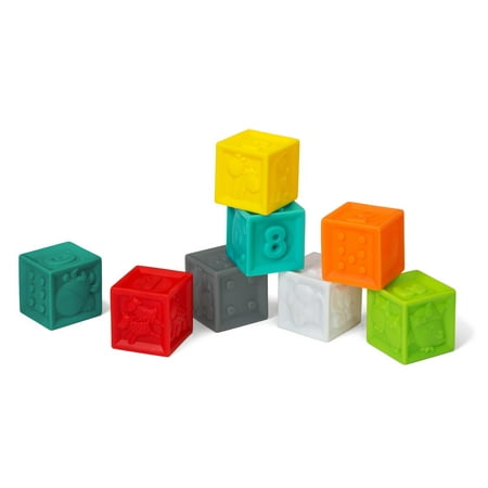 Infantino Squeeze and Stack BPA-Free Plastic Toy Blocks, Multicolor, 8-Piece Set