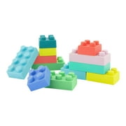 Infantino Super Soft 1st Building Blocks, Sensory Baby Toys, 6-12 Months, Multicolor, 12-Piece