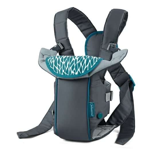 Infantino Swift Classic Baby Carrier with Wonder Cover Bib, 2-Position, 7-26lb, Gray