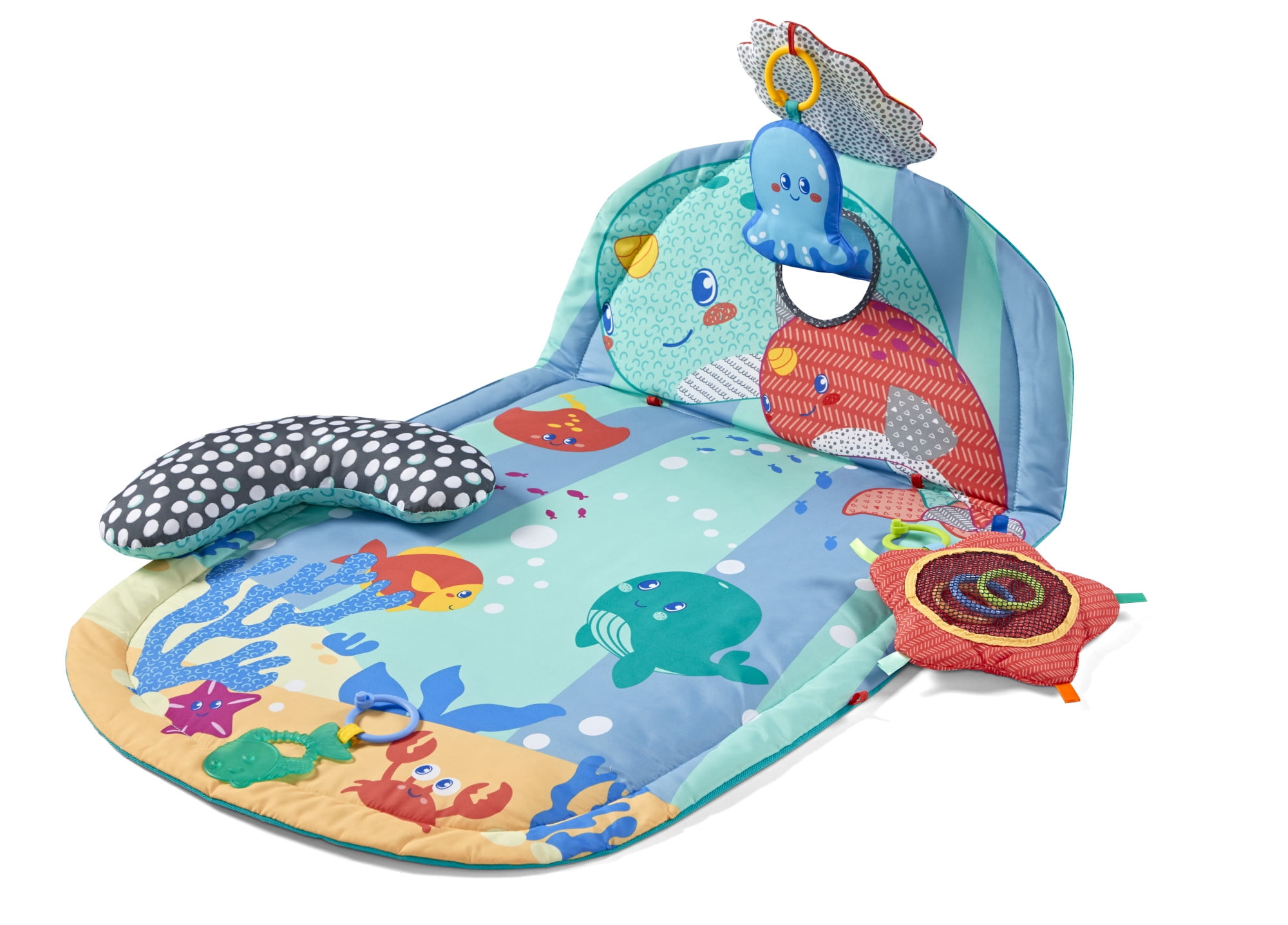 Infantino Three Stage Above & Beyond Tummy Time and Baby Activity Mat, 09 Months, Blue