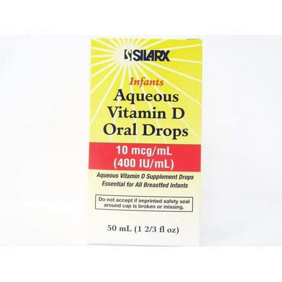 Infants Aqueous Vitamin D Oral Drops 400IU/ml 2-Pak (2 x 50ml) by Silarx