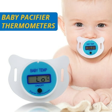 Infants Baby Digital Temperature Thermometer Pacifier Thermometer, High Accuracy Thermometer LCD Display Nipple-Shaped Thermometer Pacifier Babies's Heating Fever Monitor Pink/Blue