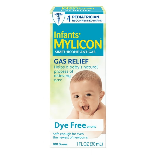 Infants' Mylicon Gas Relief Drops & Syringe, Dye Free, 100 doses, 1 fl