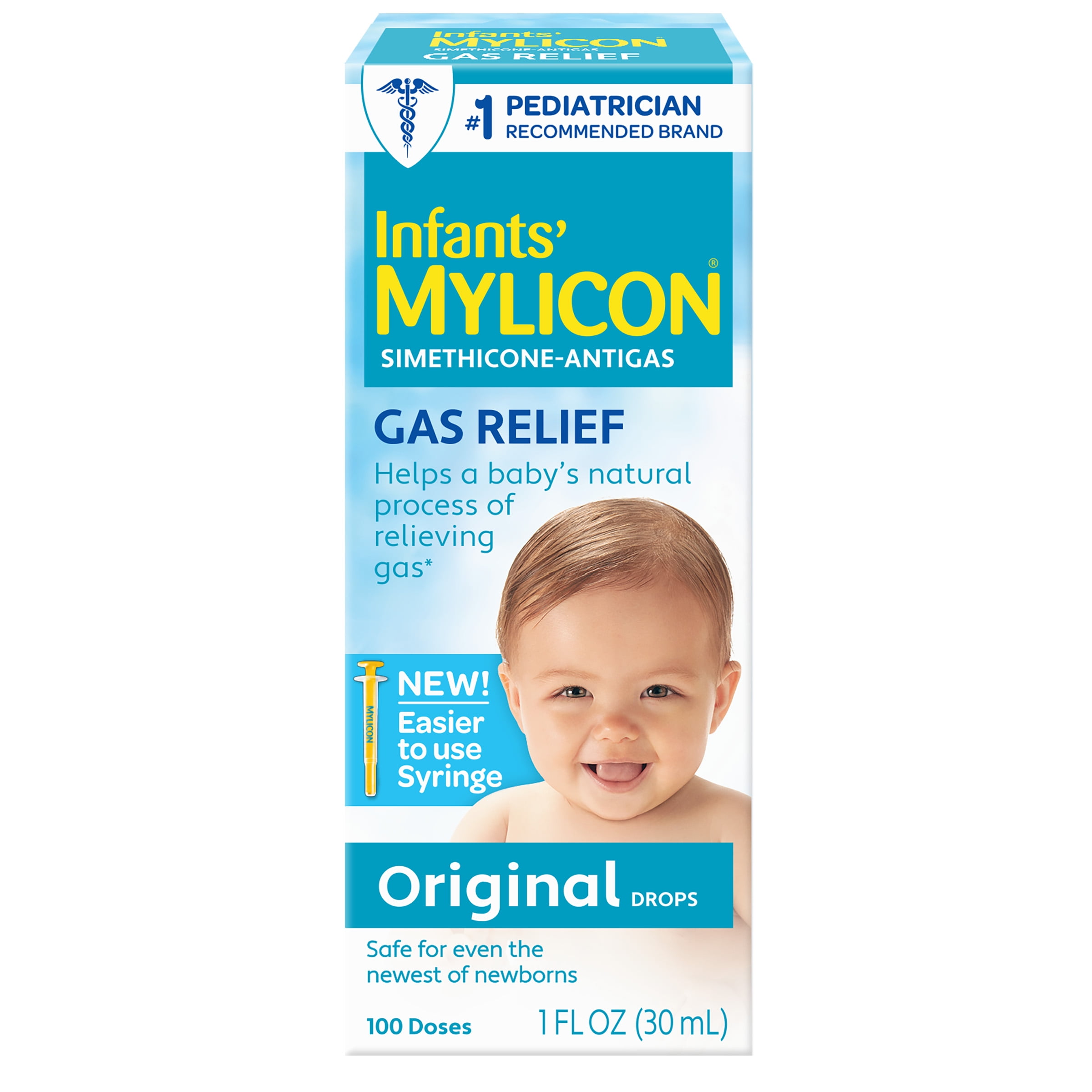 Infants Mylicon Gas Relief Drops & Syringe, Original, 100 Doses, 1 fl oz