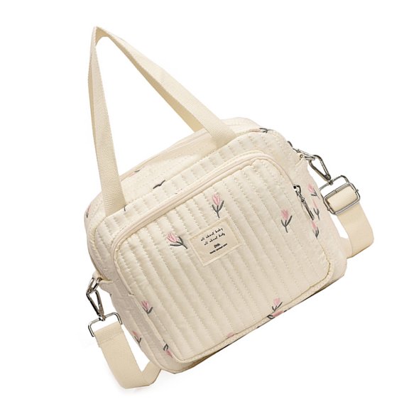 Infants Nappy Bag Large Capacity Storage Case Shoulder Bag with Elegant Embroidery for Outings & Storing Baby Essential