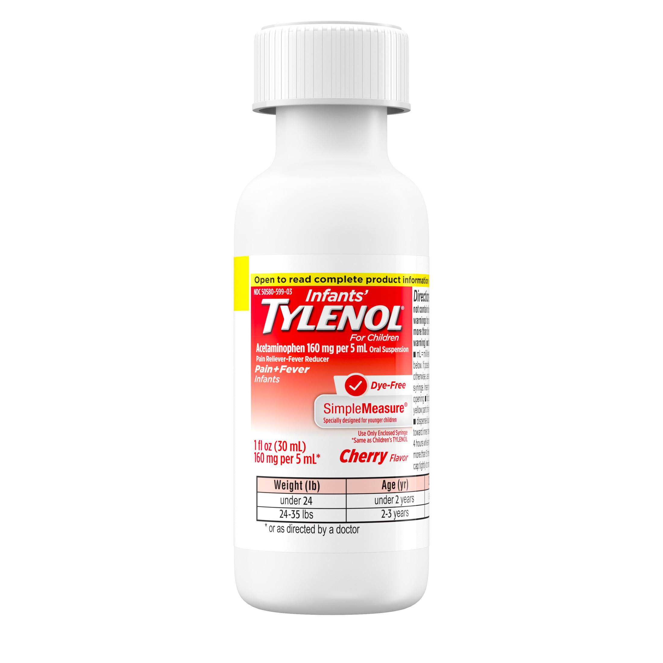 Infants' Tylenol Acetaminophen Liquid Medicine, Cherry, 2 fl. oz
