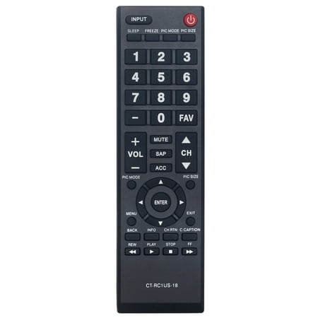 Infared Remote Control CT-RC1US-18 Replace for Toshiba LED TV 49L510U18 55L510U18 32L310U20 CTRC1US18