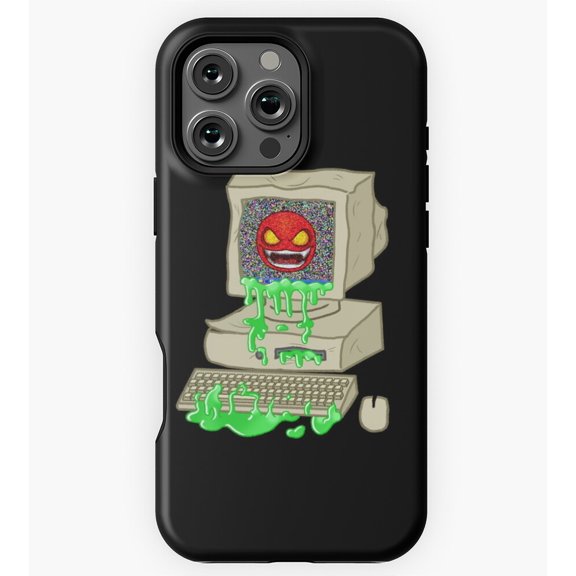 Infected PC Glitch Horror Art GA3861 Phone Case for iPhone 11 to 17 Pro Max