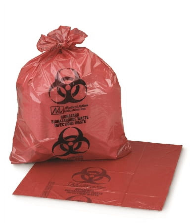 20-30 Gallon Red Medical Waste Trash Bags - 3.2 Mil