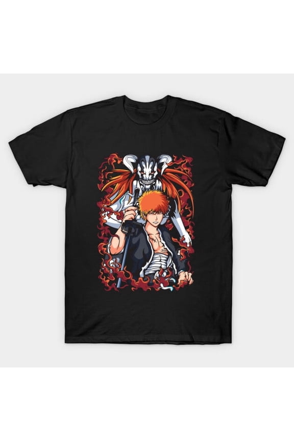 Infernal Evolution Orange-Haired Soul Warrior Anime, H23069 T-Shirt, for Men and Women, Up to Size 5XL