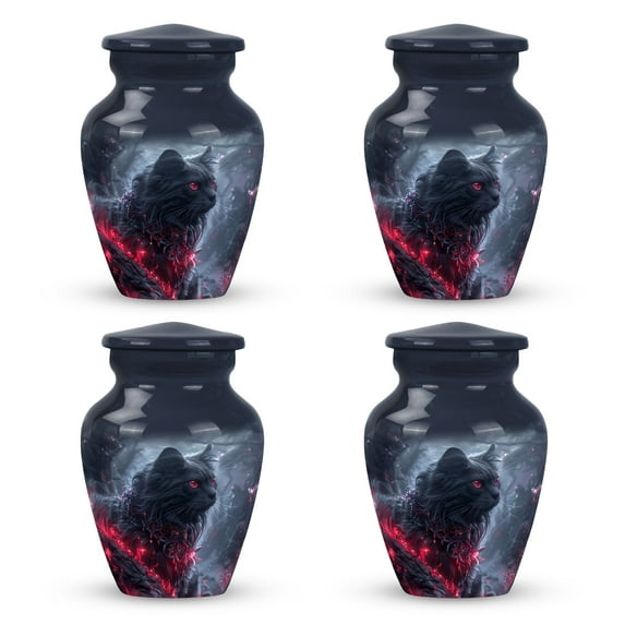Infernal Feline Gaze Adult Urns For Human Ashes Men - Cremation Urn For Adults - Urns For Adult Female - Adult Urns For Human Ashes Men - An Urn For Ashes (Size-3inch,4pcs)