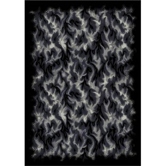 Inferno Charcoal 3 ft.10 in. x 5 ft.4 in. WearOn Nylon Machine Tufted- Cut Pile Whimsy Rug