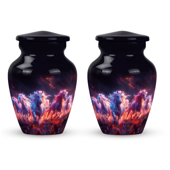 Inferno Equine Spirits Urns For Adult Male Small - Urns For Adult Male Small - Memorial Ashes Keepsake - Urns For Cremation Ashes (Size -3inch,2Pcs)