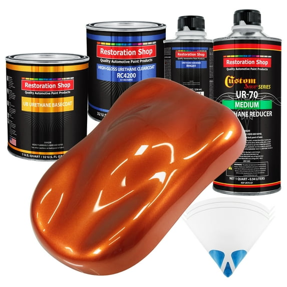 Inferno Orange Pearl Metallic Quart URETHANE BASECOAT CLEARCOAT Auto Paint Kit