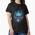 thumbnail image 1 of Inferno Skeleton Head Neon Fire Horror H48899 Unisex T-Shirt, Up to 5XL Available, 1 of 2