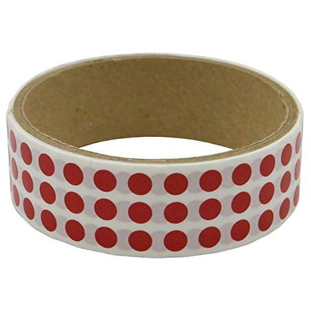 Infi-Touch 1/4 inch Round Semi-gloss premium paper stock with adhesive 1000 Sticker per Roll (Red)