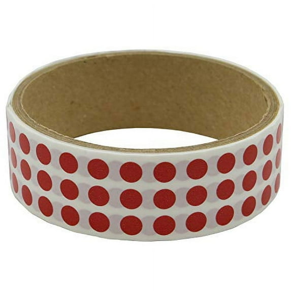 Infi-Touch 1/4 inch Round Semi-gloss premium paper stock with adhesive 1000 Sticker per Roll (Red)