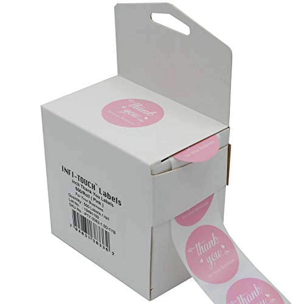 Infi-Touch 2" Pink Round Thank You for Your Business Stickers - 500 Ct ...