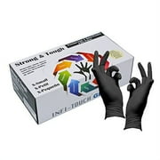 Infi-Touch Heavy Duty Nitrile Gloves, Strong & Tough, Disposable Gloves, Powder-Free, Non Sterile, Ambidextrous, Finger Tip Textured, Dispenser Pack of 100, Size Large.
