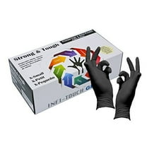 Infi-Touch Heavy Duty Nitrile Gloves, Strong & Tough Disposable Gloves, Powder Free, Non Sterile, Ambidextrous, Finger Tip Textured, Dispenser Pack of 100, Size Medium.