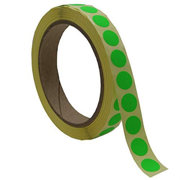 Infi-Touch Labels 1/2 inch Round Permanent Color-Code Dot Stickers, 1000 Sticker per Roll (Fluorescent Green)