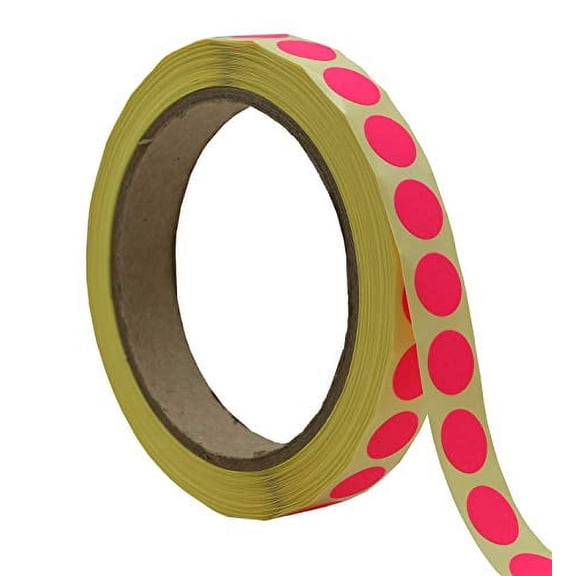 Infi-Touch Labels 1/2 inch Round Permanent Color-Code Dot Stickers, 1000 Sticker per Roll (Fluorescent Pink)