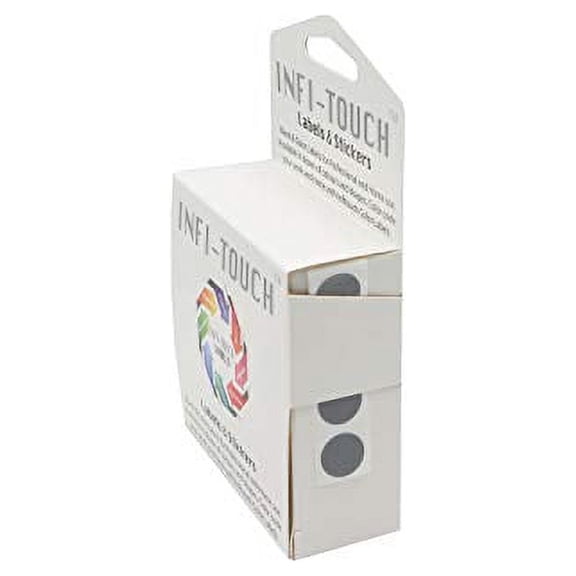 Infi-Touch Labels 1/2 inch Round Permanent Color-Code Dot Stickers, 1000 Stickers per Dispenser Box (Gray)
