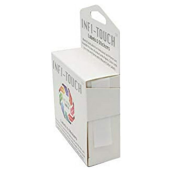 Infi-Touch Labels 1/2 inch Round Permanent Color-Code Dot Stickers, 1000 Stickers per Dispenser Box (White)