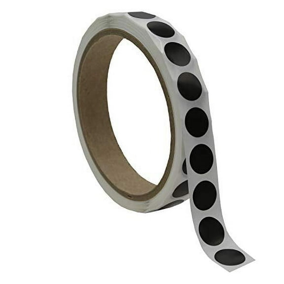 Infi-Touch Labels 1/2 inch Round Semi-gloss premium paper stock with adhesive (Black)