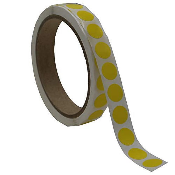 Infi-Touch Labels 1/2 inch Round Semi-gloss premium paper stock with adhesive (Yellow)