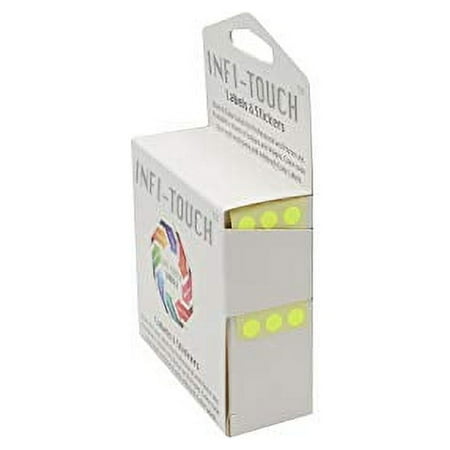 Infi-Touch Labels 1/4 inch Round Permanent Color-Code Dot Stickers, 1000 per Dispenser Box (Fluorescent Yellow)