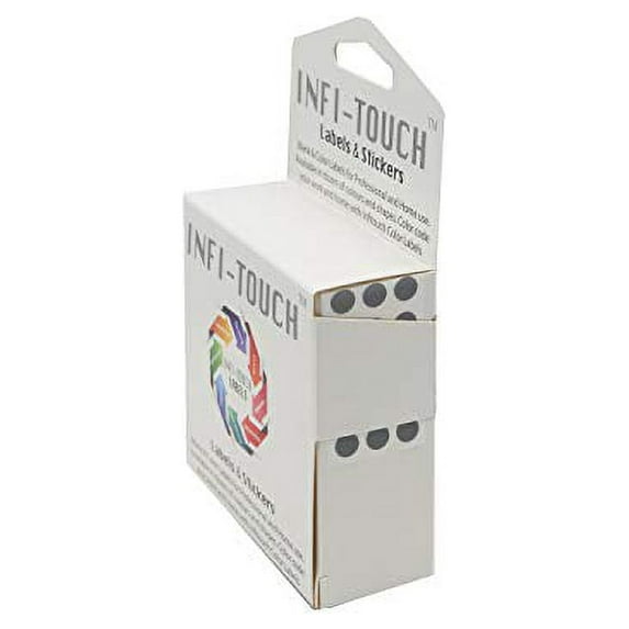 Infi-Touch Labels 1/4 inch Round Permanent Color-Code Dot Stickers, 1000 per Dispenser Box (Gray)