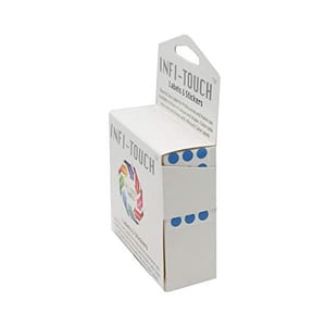 Infi-Touch Labels 1/4 inch Round Permanent Color-Code Dot Stickers, 1000 per Dispenser Box (Light Blue)