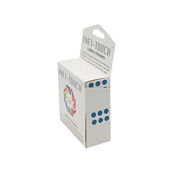 Infi-Touch Labels 1/4 inch Round Permanent Color-Code Dot Stickers, 1000 per Dispenser Box (Teal)