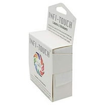 Infi-Touch Labels 1/4 inch Round Permanent Color-Code Dot Stickers, 1000 per Dispenser Box (White)