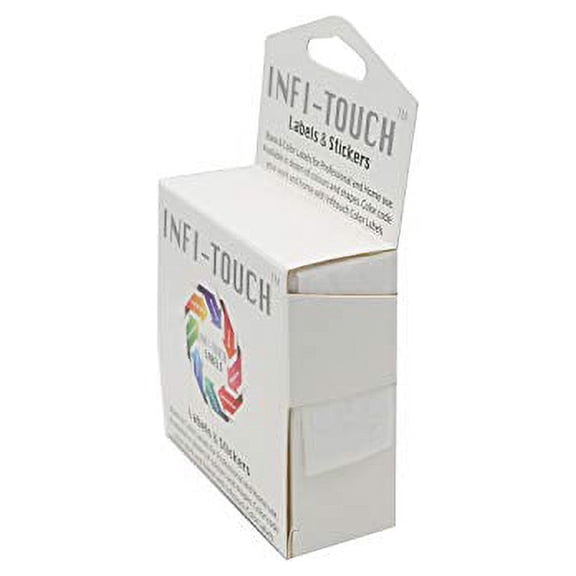 Infi-Touch Labels 1/4 inch Round Permanent Color-Code Dot Stickers, 1000 per Dispenser Box (White)