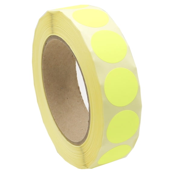 Infi-Touch Labels 1 inch Round Permanent Color-Code Dot Stickers, 1000 Sticker per Roll (Fluorescent Yellow)