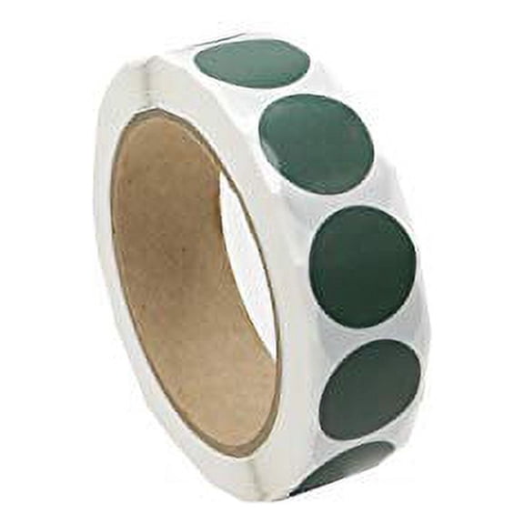 Infi-Touch Labels 1 inch Round Permanent Color-Code Dot Stickers, 1000 Sticker per Roll (Forest Green)