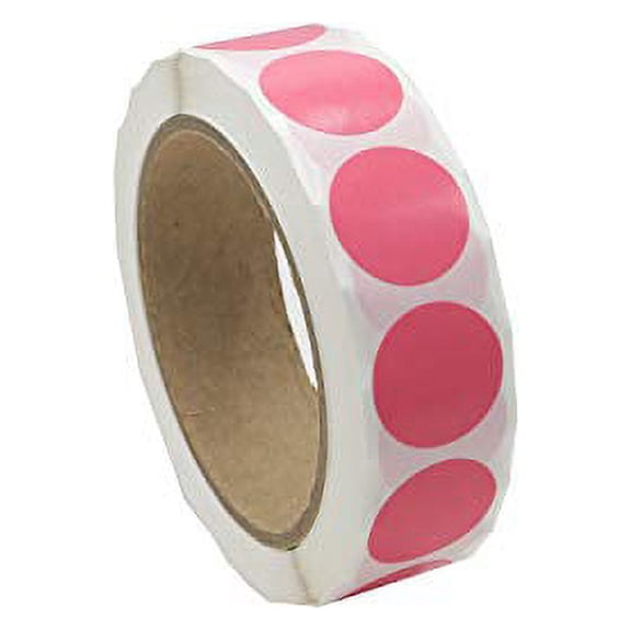 Infi-Touch Labels 1 inch Round Permanent Color-Code Dot Stickers, 1000 Sticker per Roll (Rose)
