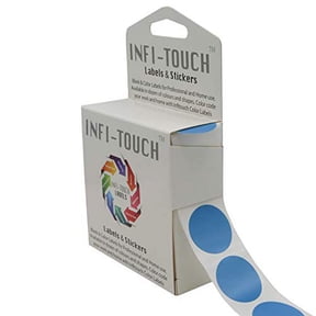 Infi-Touch Labels 1 inch Round Permanent Color-Code Dot Stickers, 1000 per Dispenser Box (Light Blue)