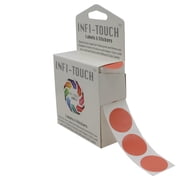 Infi-Touch Labels 1 inch Round Permanent Color-Code Dot Stickers, 1000 per Dispenser Box Salmon