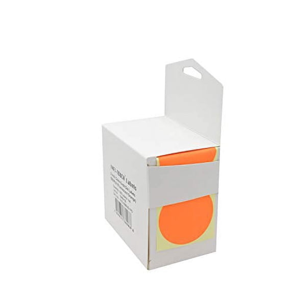 Infi-Touch Labels 2 inch Round Permanent Color-Code Dot Stickers, 500 Sticker per Roll (Fluorescent Orange)